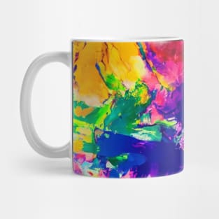 Abstract color swatches vibrant mix purple rose pink green yellow Mug